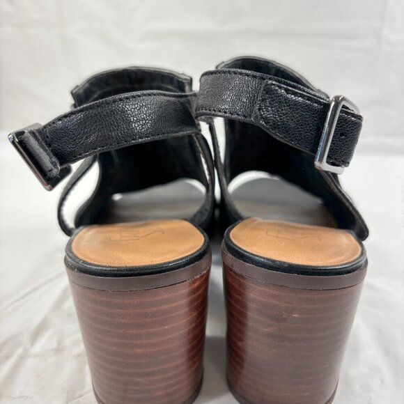 Franco Sarto Harlet Women’s Black Leather Peep Toe Slingback Heels size 9 - Picture 12 of 13